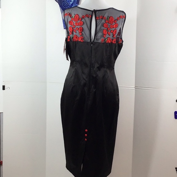 Kitten D’Amour Bossa Nova red roses midi dress NWT 16 - Picture 8 of 16